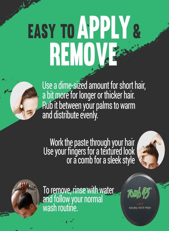 Tomb 45 Styling Paste for Men and Women - Medium Hold With a Matte Finish For All Hair Types - Image 2